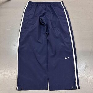 Nike Pants Mens 2XL Blue Track Woven Elastic Waist Lined Swoosh Logo Athletic